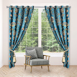 CLASSIYA - Turquoise Velvet Hand-Made FULLY-LINED Curtain