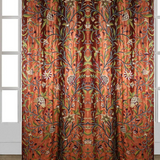 Beautiful Amber Rust Velvet Crewel Hand-Embroidery Curtain-Velvet Crewel Curtain-Blackout Crewel Curtain