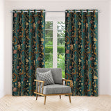 SAMERVAAN - Luxurious Green Hand-Made FULLY-LINED Velvet-Wool Crewel Curtain