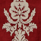 Luxurious Red Hand-Made FULLY-LINED Velvet-Wool Crewel Curtain