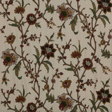 Premium Quality Elegant Cream Cotton Duck Hand-Embroidery FULLY-LINED Crewel Curtain