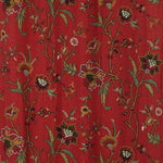 Premium Quality Lavish Red Hand-Made FULLY-LINED Cotton-Wool Crewel Curtain