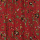 Premium Quality Lavish Red Hand-Made FULLY-LINED Cotton-Wool Crewel Curtain