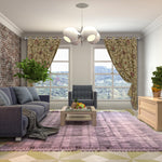 Luxurious Beige Cotton Duck Hand-Made FULLY-LINED Crewel Curtain
