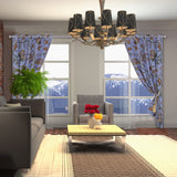 Elegant Lavish Blue Hand-Embroidery FULLY-LINED Crewel Curtain