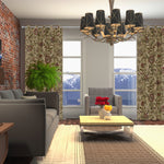 Luxurious Beige Cotton Duck Hand-Made FULLY-LINED Crewel Curtain