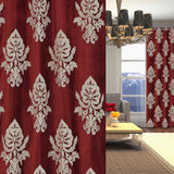 Luxurious Red Hand-Made FULLY-LINED Velvet-Wool Crewel Curtain
