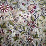 WELBLUND - Beautiful Silk Organza FULLY-LINED Kashmir Crewel Curtain-Hand-Embroidered Crewel Fabric-Fully Lined Curtain
