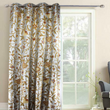 Beautiful Silk Dupion FULLY-LINED Crewel Curtain-Hand-Embroidered Crewel Curtain- Silk Dupion Crewel Fabric- Silk Crewel Curtain