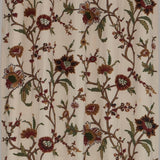 Premium Quality Elegant Cream Cotton Duck Hand-Embroidery FULLY-LINED Crewel Curtain