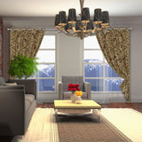 Elegant Beige Cotton Duck Hand-Embroidery FULLY-LINED Crewel Curtain