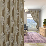 Marvelous Gold Hand-Made FULLY-LINED Velvet-Wool Crewel Curtain