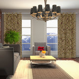 Elegant Beige Cotton Duck Hand-Embroidery FULLY-LINED Crewel Curtain