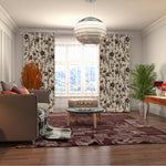 Premium Quality Elegant Cream Cotton Duck Hand-Embroidery FULLY-LINED Crewel Curtain
