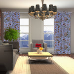 Elegant Lavish Blue Hand-Embroidery FULLY-LINED Crewel Curtain