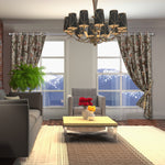 Beautiful Grey Velvet Hand-Embroidery FULLY-LINED Crewel Curtain