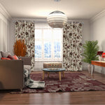 Premium Quality Elegant Cream Cotton Duck Hand-Embroidery FULLY-LINED Crewel Curtain