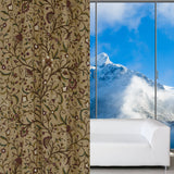 Elegant Beige Cotton Duck Hand-Embroidery FULLY-LINED Crewel Curtain